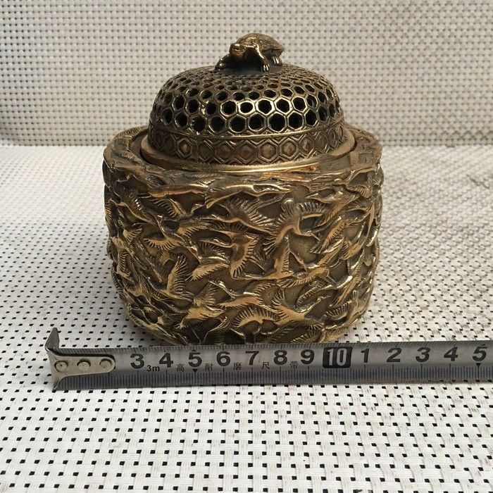 銅製 白鳥銅薫香炉 香炉 装飾品 工芸品 美術品 置物 千鶴亀薫香炉 銅製 工芸品 美術品 置物 - メルカリ