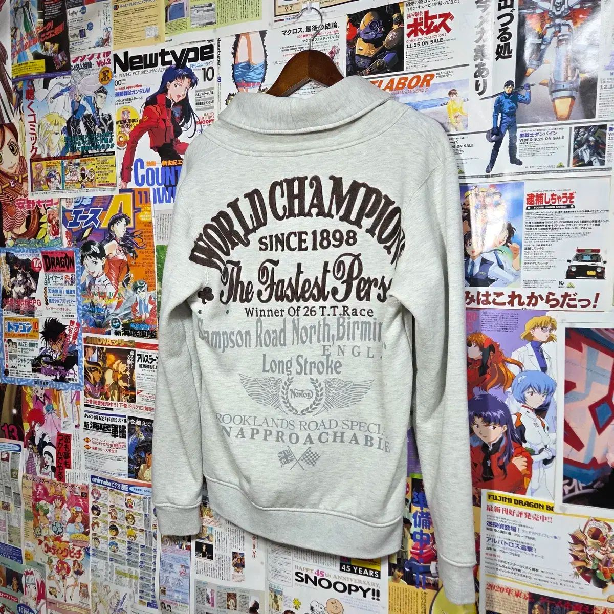 JPN ノートン 刺繍 レタリング コットン カーディガン