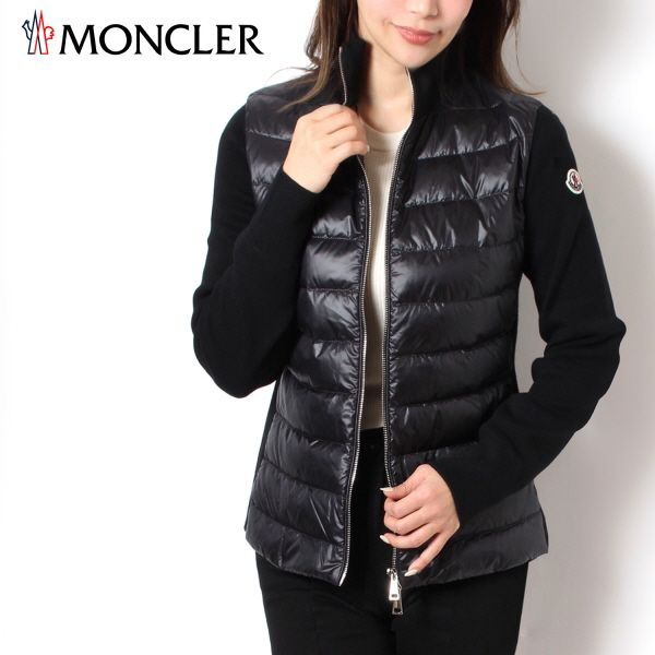 24SS新作 モンクレール MONCLER  レディース ニットダウン コンビネーション ブルゾン【ブラック】 9B00025 M1131 999/【2024SS】l-outer