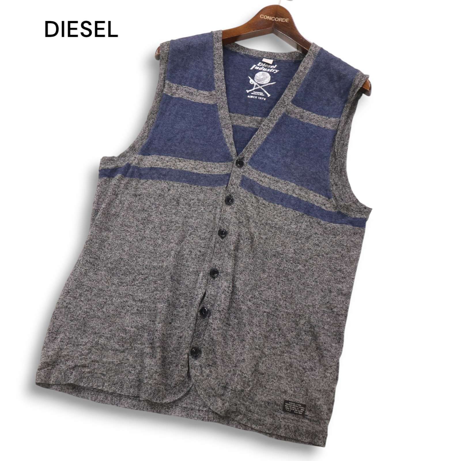 DIESEL ディーゼル 春夏 ニット☆ リネン100% ベスト カーディガン Sz 