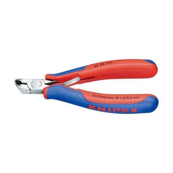 KNIPEX クニペックス エレクトロニクスエンドカッティングニッパー コンフォート サイズ68×17×115mm パック入 6442-115SB