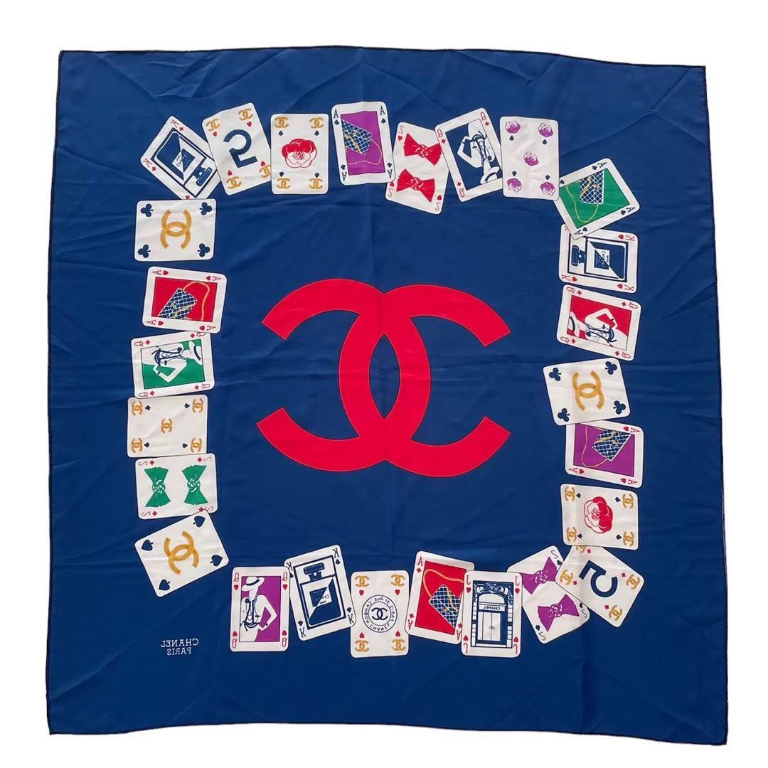 【希少カラー】CHANEL スカーフ シルクココマーク 美品・希少✨CHANEL シャネル シルク スカーフ 総柄 ココマーク