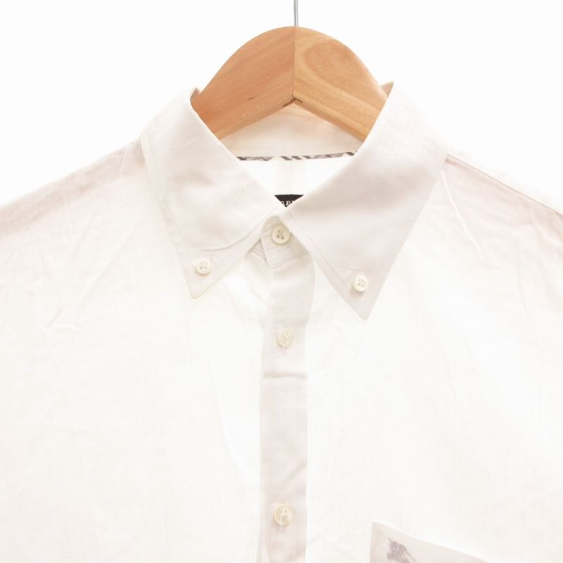 バーバリーブラックレーベル BURBERRY BLACK LABEL ボタンダウンシャツ ワイシャツ 長袖 チェック 41 白 ホワイト /GV  □GY09 - メルカリ