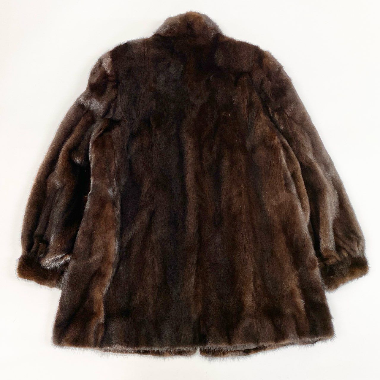 26j24 TAKASHIMAYA タカシマヤ 最 毛皮 デミバフミンク ミンクコート 毛皮コート セミロングコート サイズ13-15 ブラウン ミンクファー レディース 裏地花柄刺繍u02t