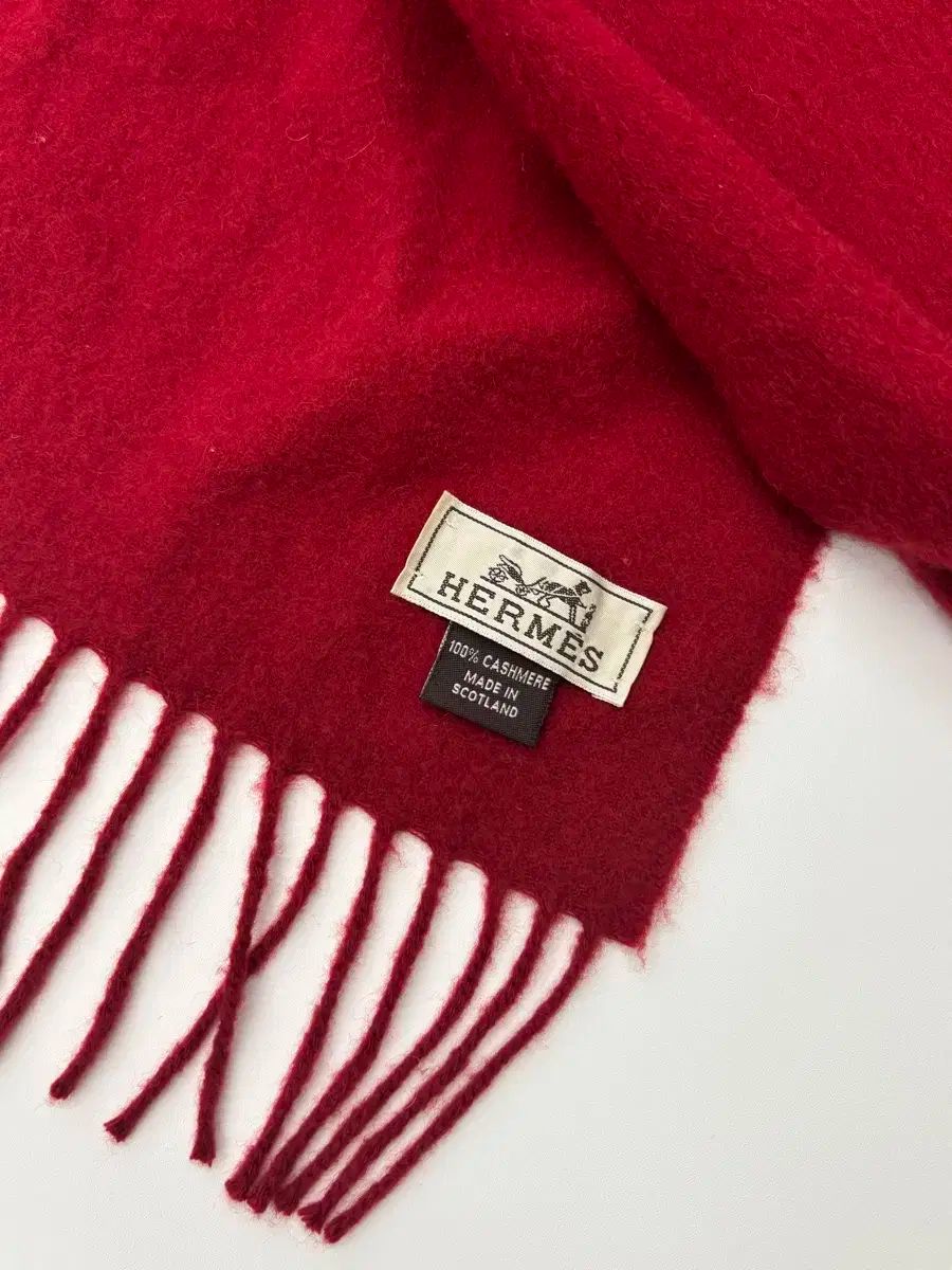 HERMES エルメス カシミヤ100%マフラー 新品 タグ付き ロゴ入り 中古