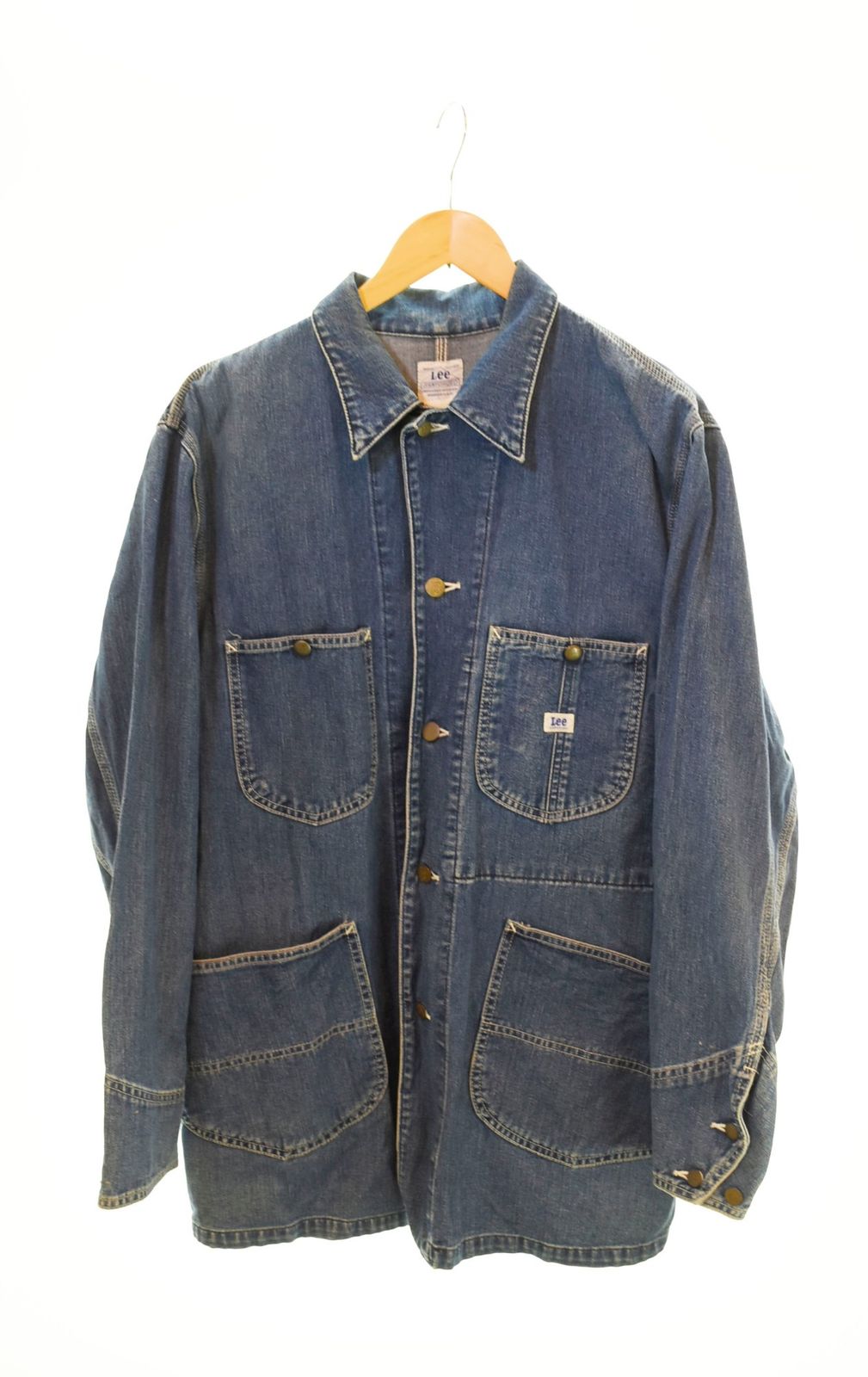 ハウスタグ 復刻 日本製 Lee 0412 リー デニム カバーオール L リーLEEカバーオール0412デニムハウスタグ復刻Lサイズ