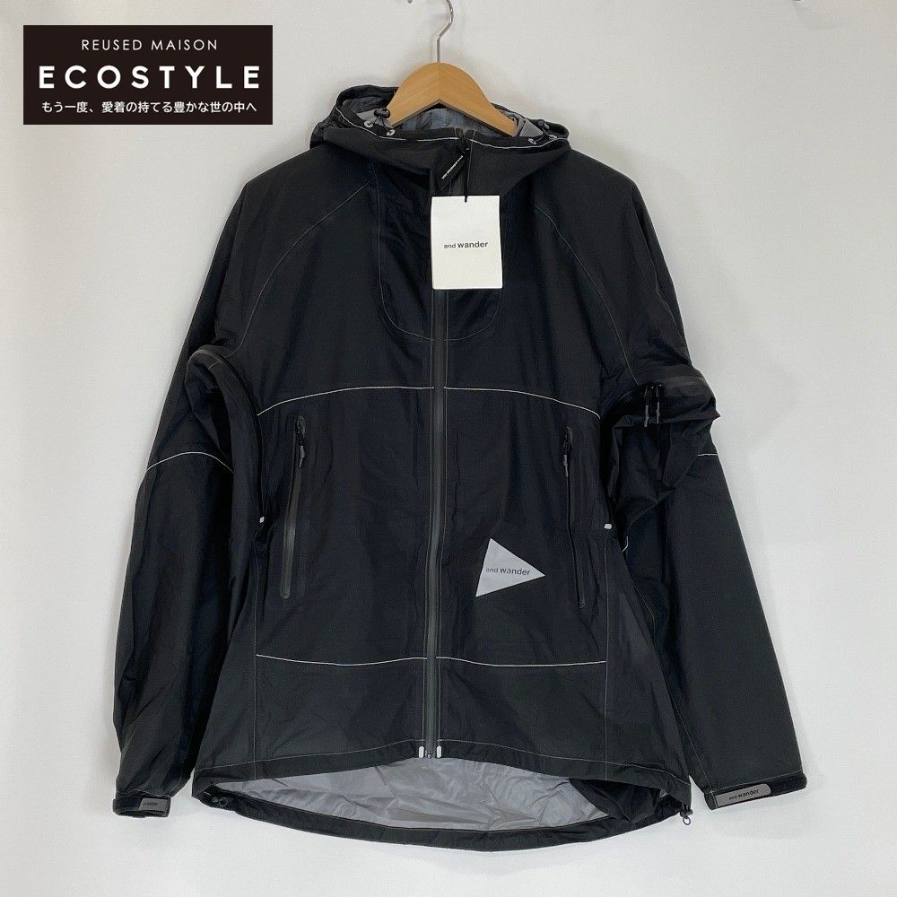 and wander アンドワンダー ﾌﾞﾗｯｸ 574-3111033 3L UL rain jacket M