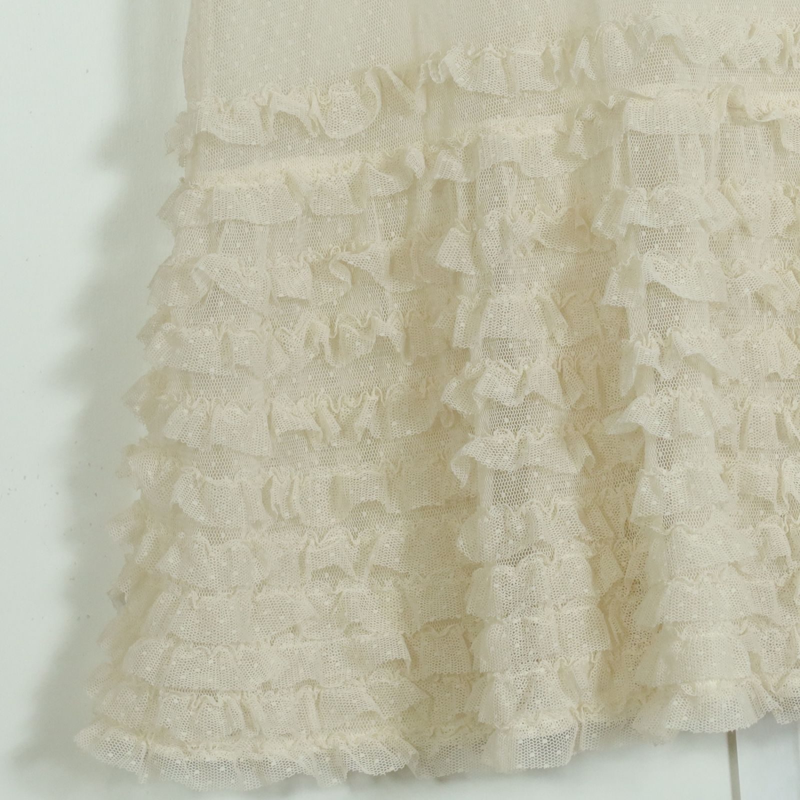 美品】ピンクハウス☆ドットチュールレース たっぷりピコフリルが  