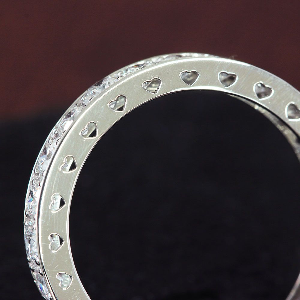 ハート 型抜き H&C ダイヤモンド 1ct Pt900 エタニティ リング 