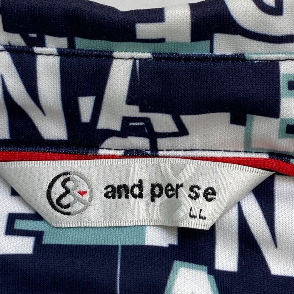 coco 中古 アンパスィ and per se メンズ 長袖ポロシャツ LL 黄色×白×グレー ボタンダウン 総柄 中古 メンズ アンパスィ and per se 長袖ポロシャツ LL 黄色×白