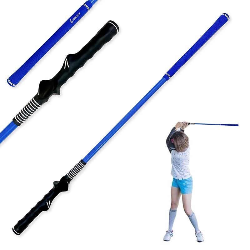 ゴルフ スイング練習器具 素振り 室内練習 矯正器具 グリップ矯正 スイング練習 トレーニング 女性 男性 子供 レディース レディス メンズ キッズ ジュニア Shunly (青，ブルー)