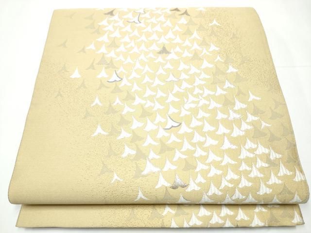 平和屋着物○六通柄袋帯 唐織 飛鳥文 銀糸 正絹 逸品 CAAY9711hy