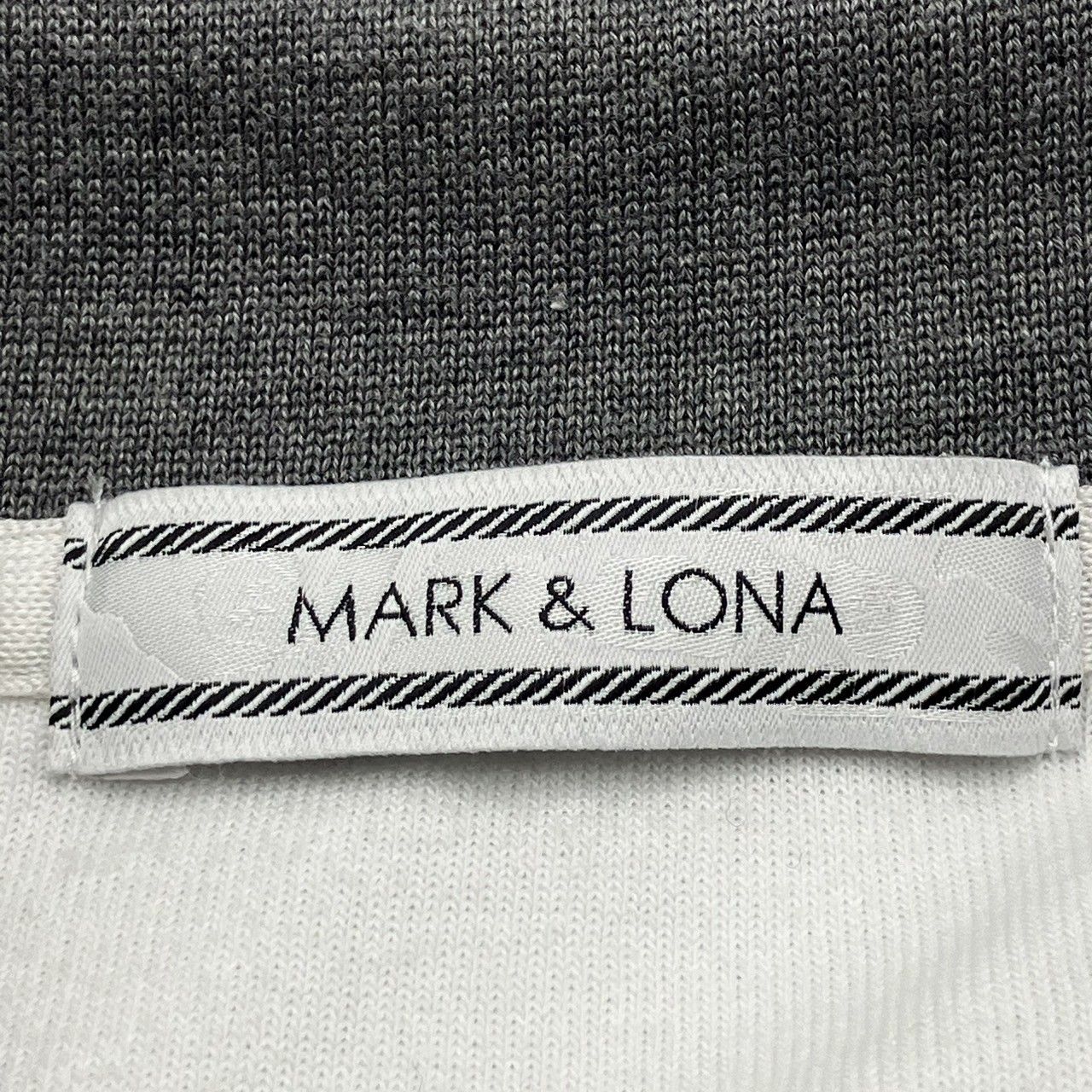 〇　MARK＆LONA マーク＆ロナ ポロシャツ ML-16S-PO9 ホワイト ブラック ボーダー スカル スワロ ペイズリー サイズM