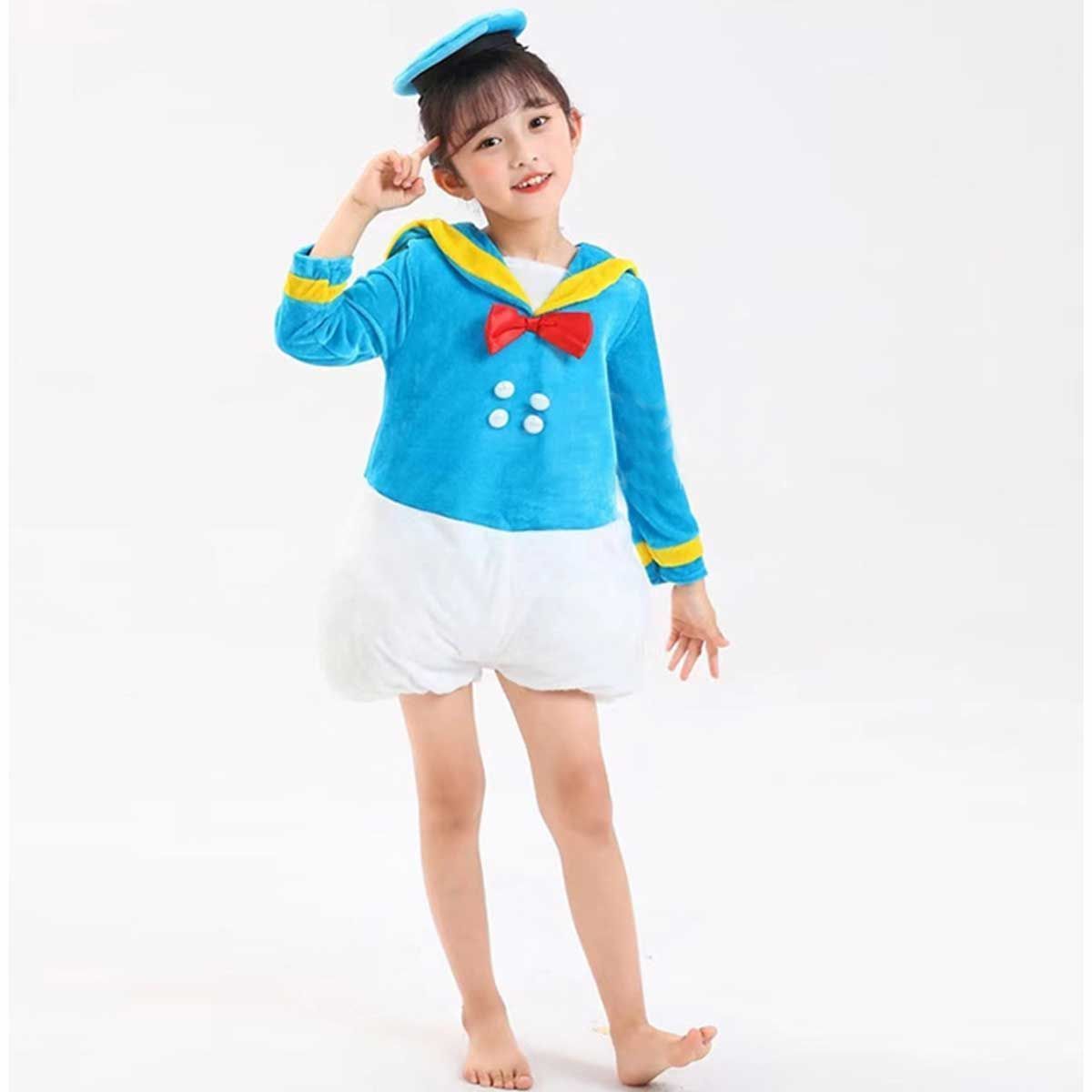 ドナルド　風　コスプレ　子供用　ベビー　男の子　女の子　120　カバーオール ドナルドのコスプレ｜かわいいドナルドの衣装！子供がなりきれる人気の