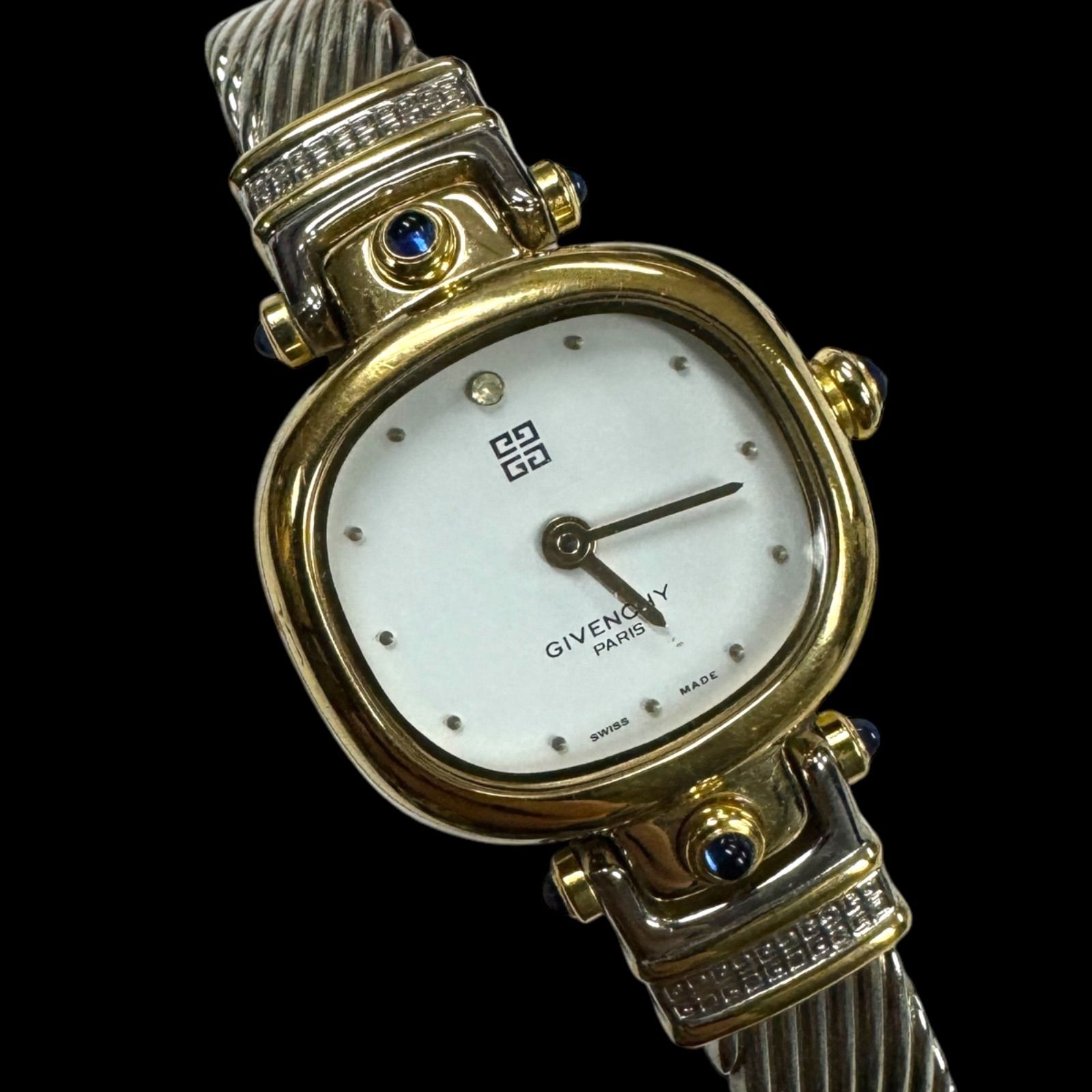 稼働 良品 GIVENCHY ジバンシー レディース時計 コンビ ストーン