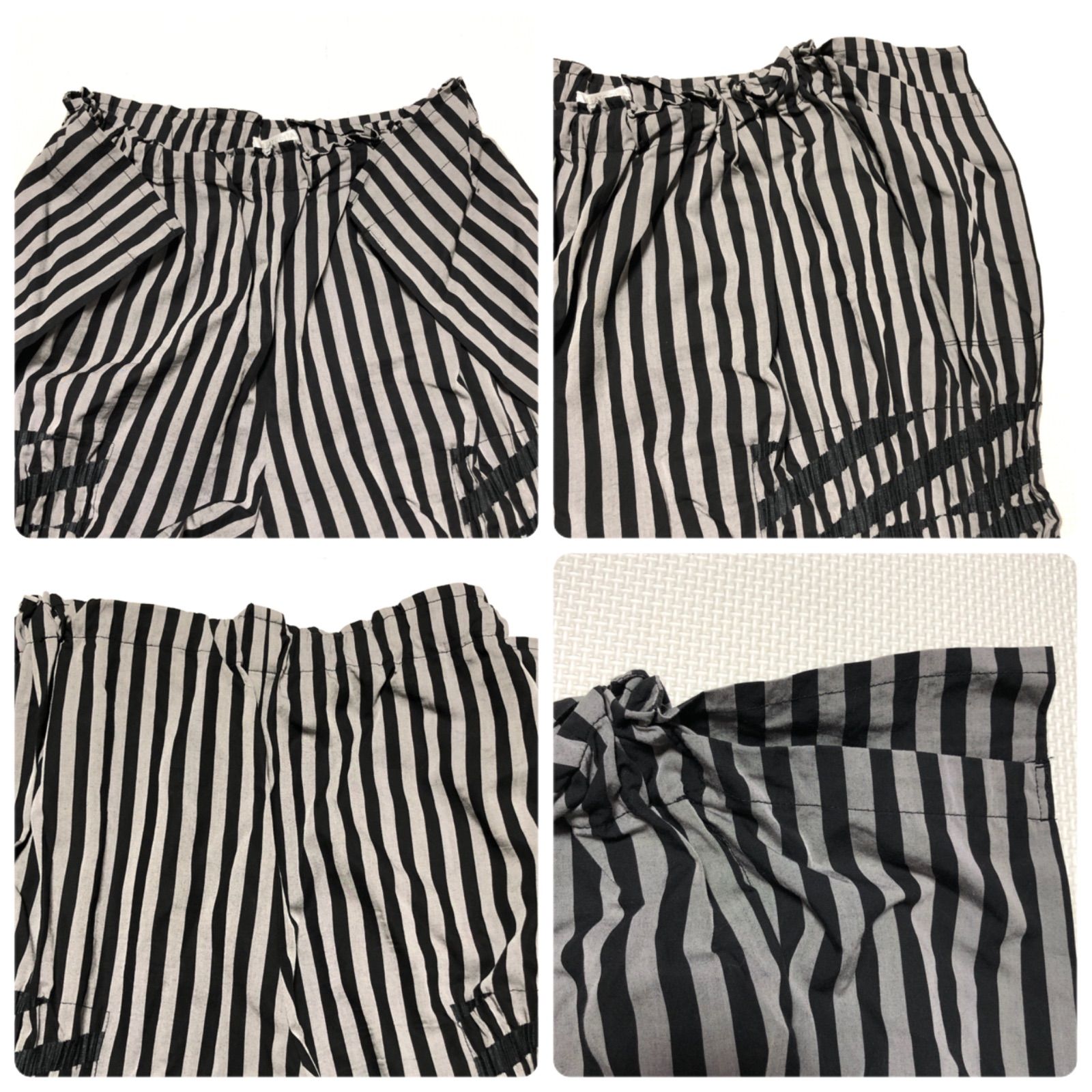 極美品 プリーツプリーズ イッセイミヤケ 横プリーツ ワイドパンツ 黒