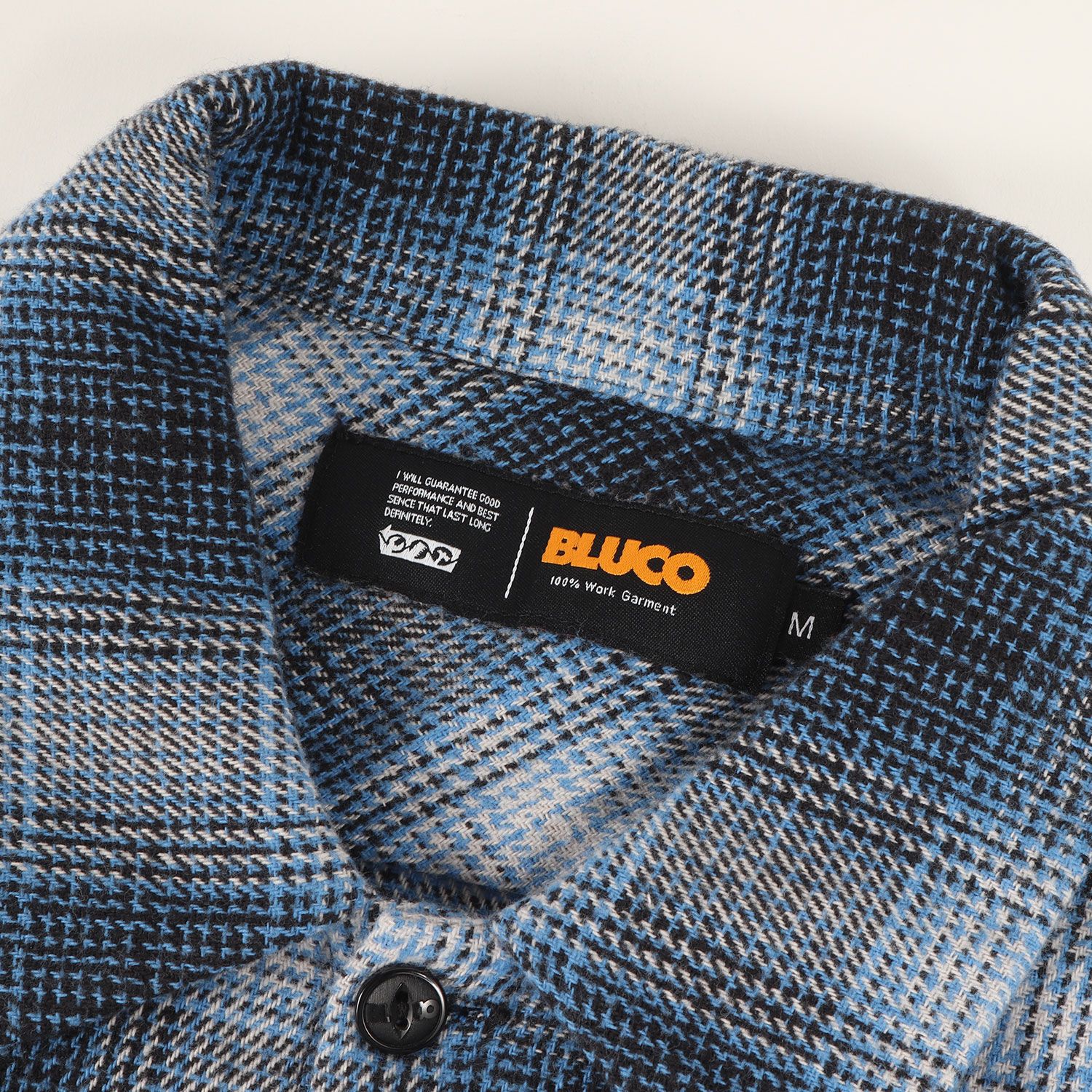 美品】BLUCO ブルコ シャツ サイズ:M / ロゴ刺繍 オンブレチェック