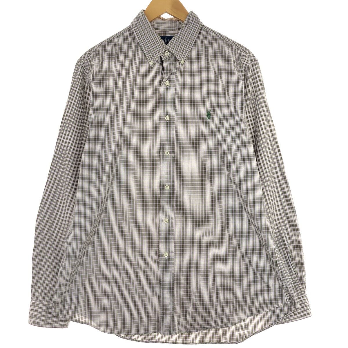 古着 ラルフローレン Ralph Lauren CLASSIC FIT 長袖 ボタンダウンチェックシャツ メンズL/eaa435463