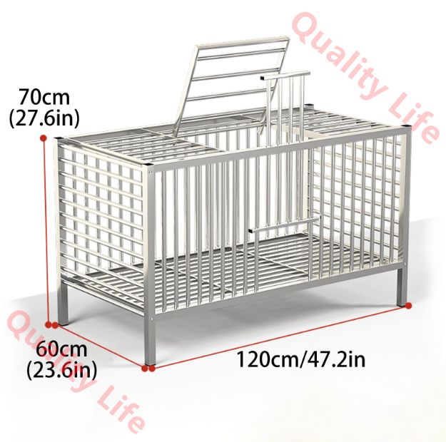 金属製鶏小屋 天窓付き耐候性鶏小屋 屋外農場の小動物 アヒル用のモルモットケージ 120*60*70CM