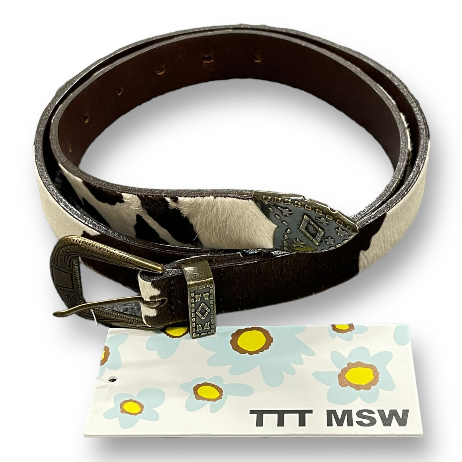 定価16500円 美品 TTT MSW 21SS ハラコ レザー ベルト ティーモダン