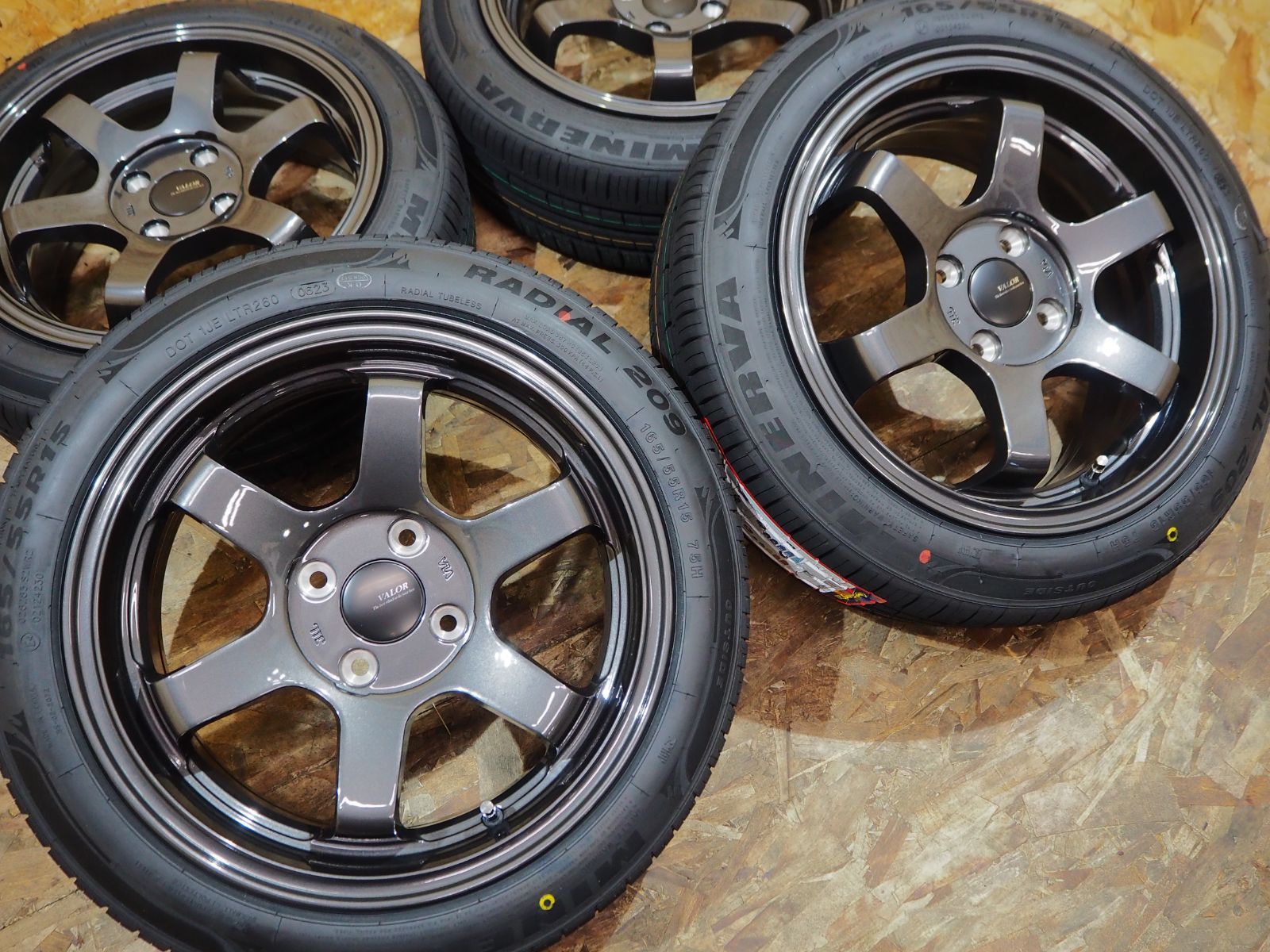 ☆逆ゾリ☆165/55R15 6.5J+38 4H100 新品 人気 深リム 軽量