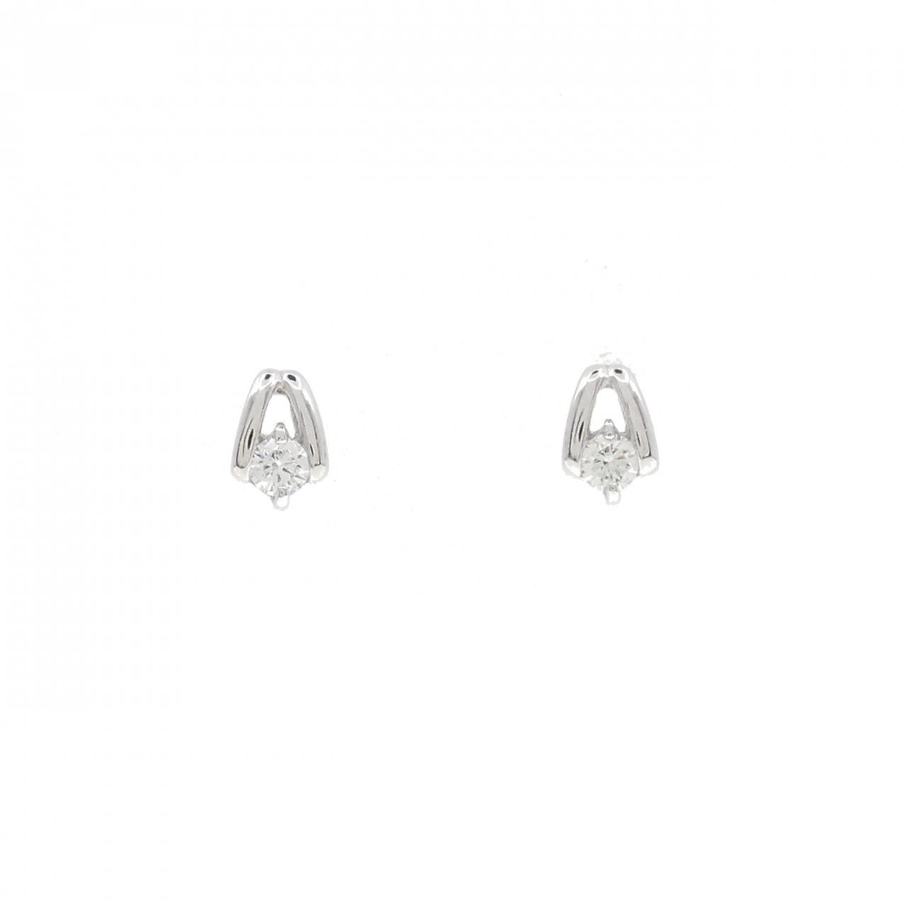 K10WG ダイヤモンド ピアス 0.10CT