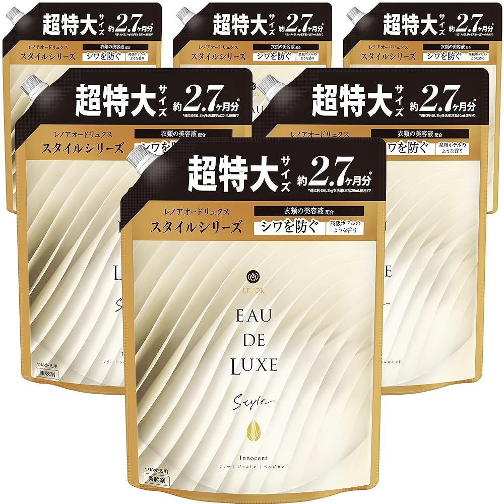 Lenor レノア 大容量 オードリュクス プレミアム柔軟剤 スタイルシリーズ イノセント 詰め替え 1 010mL×6袋