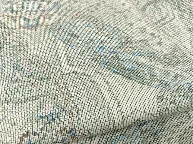 平和屋着物○本場大島紬 9マルキ 正倉院花文 正絹 逸品 未使用