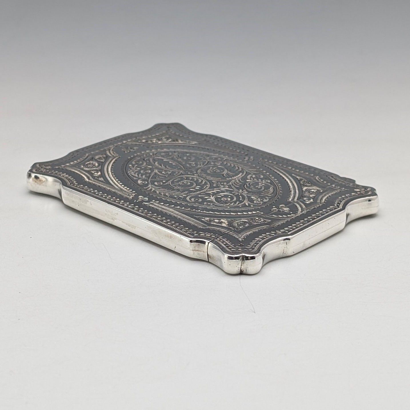 1880年 英国アンティーク 純銀製 カードケース 72g Hilliard