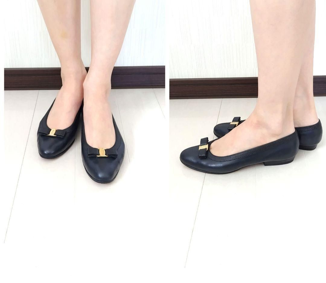 フェラガモ【Ferragamo】エナメル ヴァラ パンプス ネイビー sfelice70p.jpg