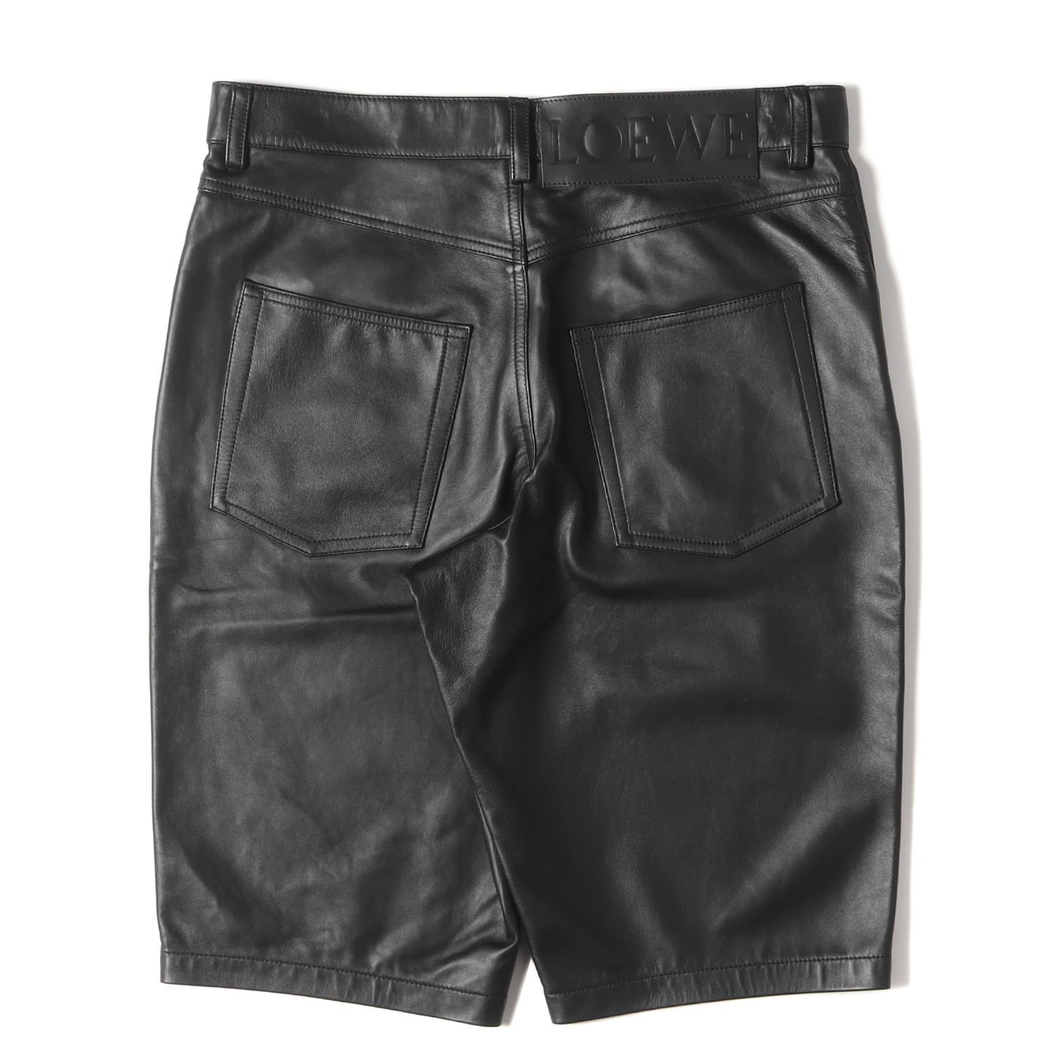 美品 LOEWE ロエベ パンツ サイズ:46 22SS ラムレザー ショートパンツ 
