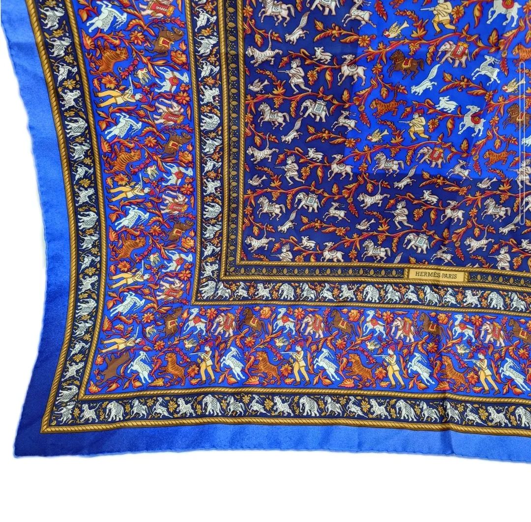 HERMES エルメス カレ 90 CHASSE EN INDE インドの狩猟 シルク