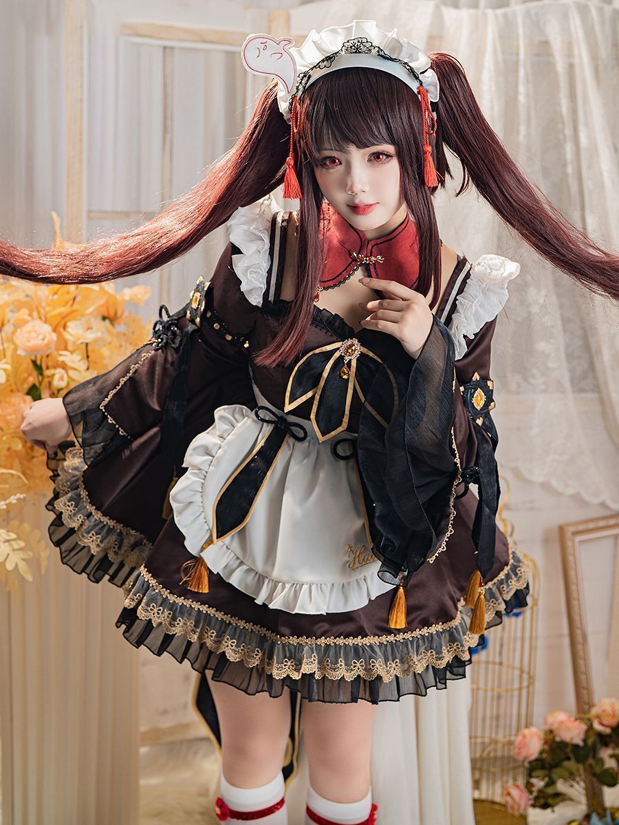 ハロウィン 細部までこだわり デザイン 女の子 胡桃風 原神 舞台衣装 撮影会 仮装 アニメキャラクター メイドコスプレ衣装 イベント 豪華高品質フルセット プレゼント用