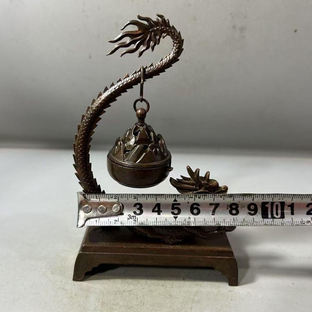 銅 細工 篆香炉 騰竜弔り香香炉 香道具 装飾品 工芸品 置物