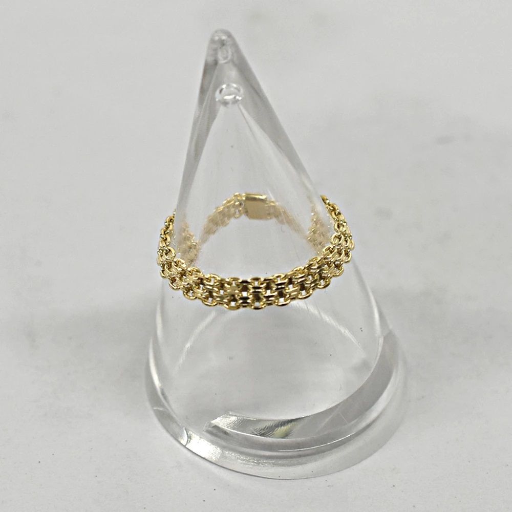 18金 【ビスマルクチェーンリング 17号】イエローゴールド K18刻印入 新品 K18 18金 イエローゴールド ビスマルクチェーンリング 7～17号