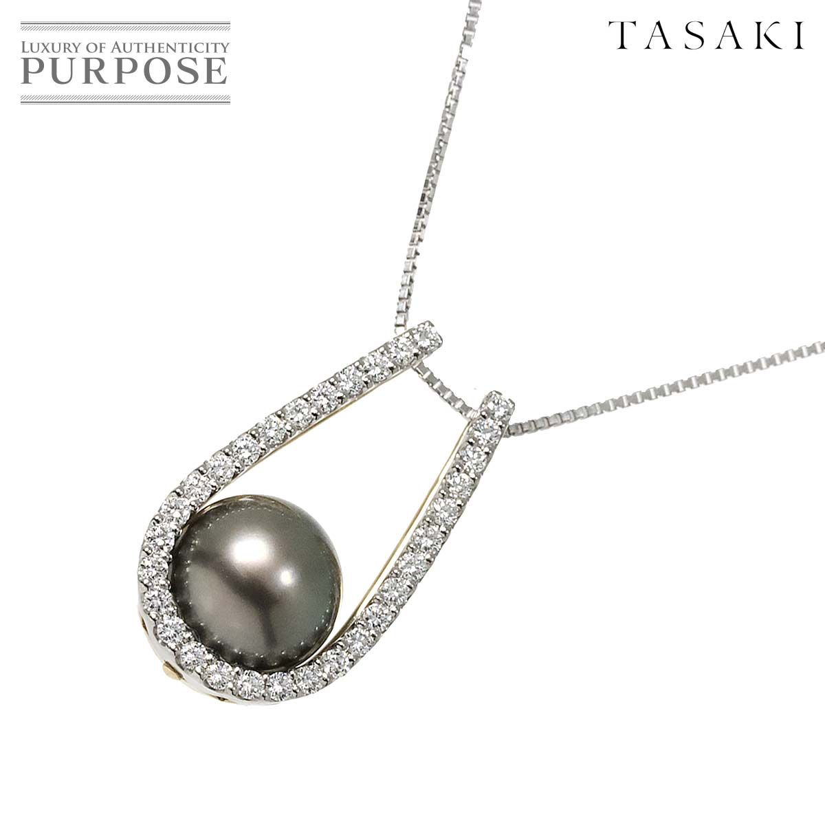 田崎真珠ペンダントトップ黒真珠10.0mm K18