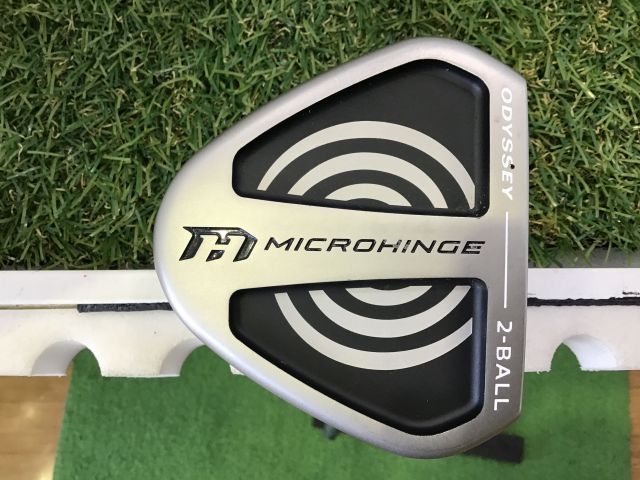 オデッセイ MICROHINGE V-LINE 2-BALL 34インチ パター PT スチール フレックスその他 メンズ 男性用 右利き 右用 Cランク ゴルフクラブ