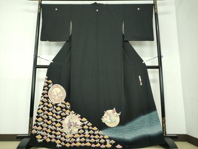 平和屋着物●本加賀友禅作家 白坂幸蔵 黒留袖 絵皿図 暈し染め 大丸扱い 正絹 DAAX4496ps