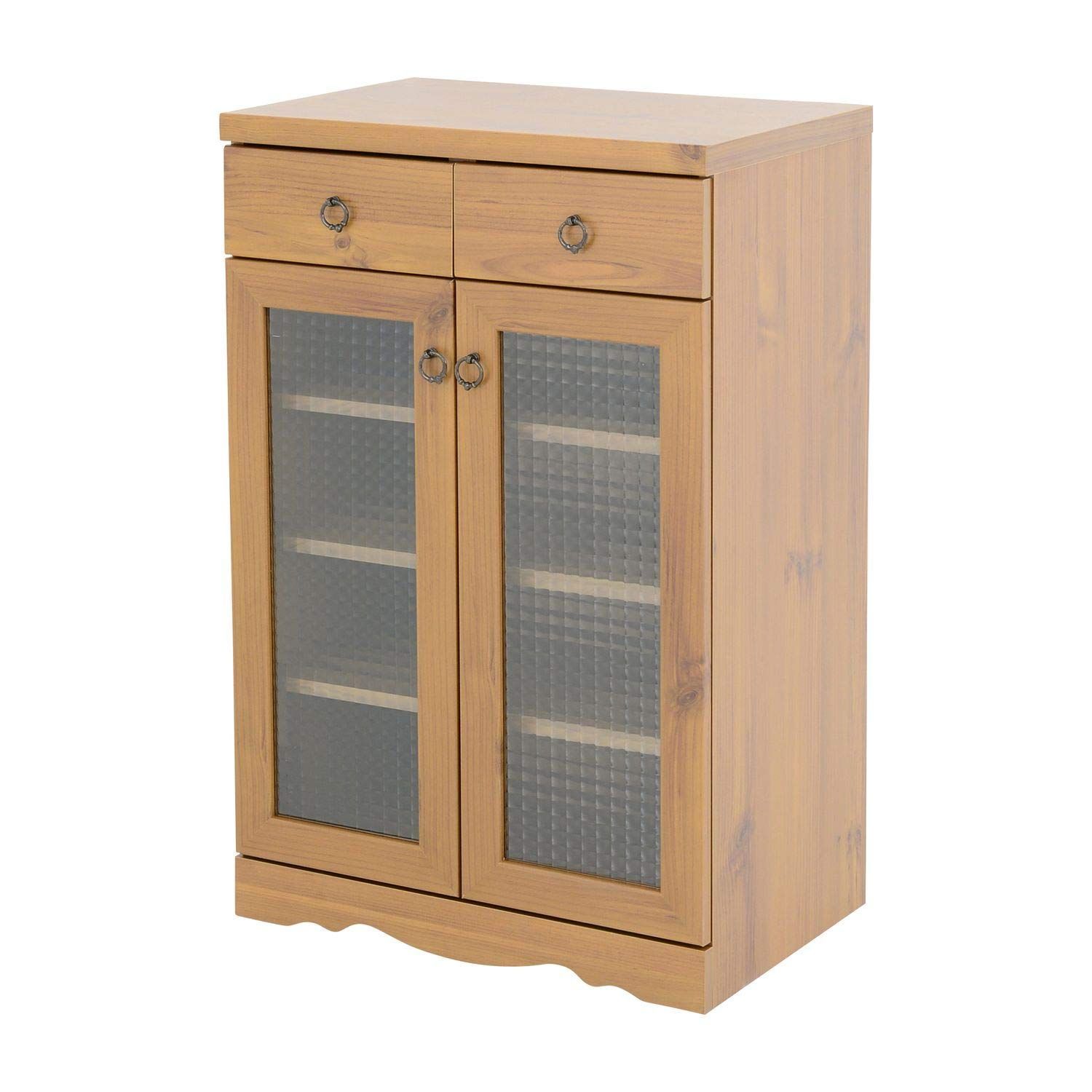 佐藤産業 Bistro キャビネット 食器棚 幅59cm 奥行39.5cm 高さ90cm