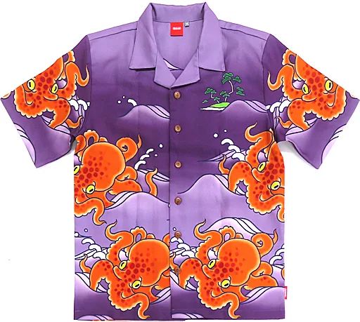 【100%新品，定番】 【中古】ポロシャツ・ワークシャツ チリメンタコアロハ パープル Mサイズ 「Splatoon(スプラトゥーン)」 Tシャツ・アパレル