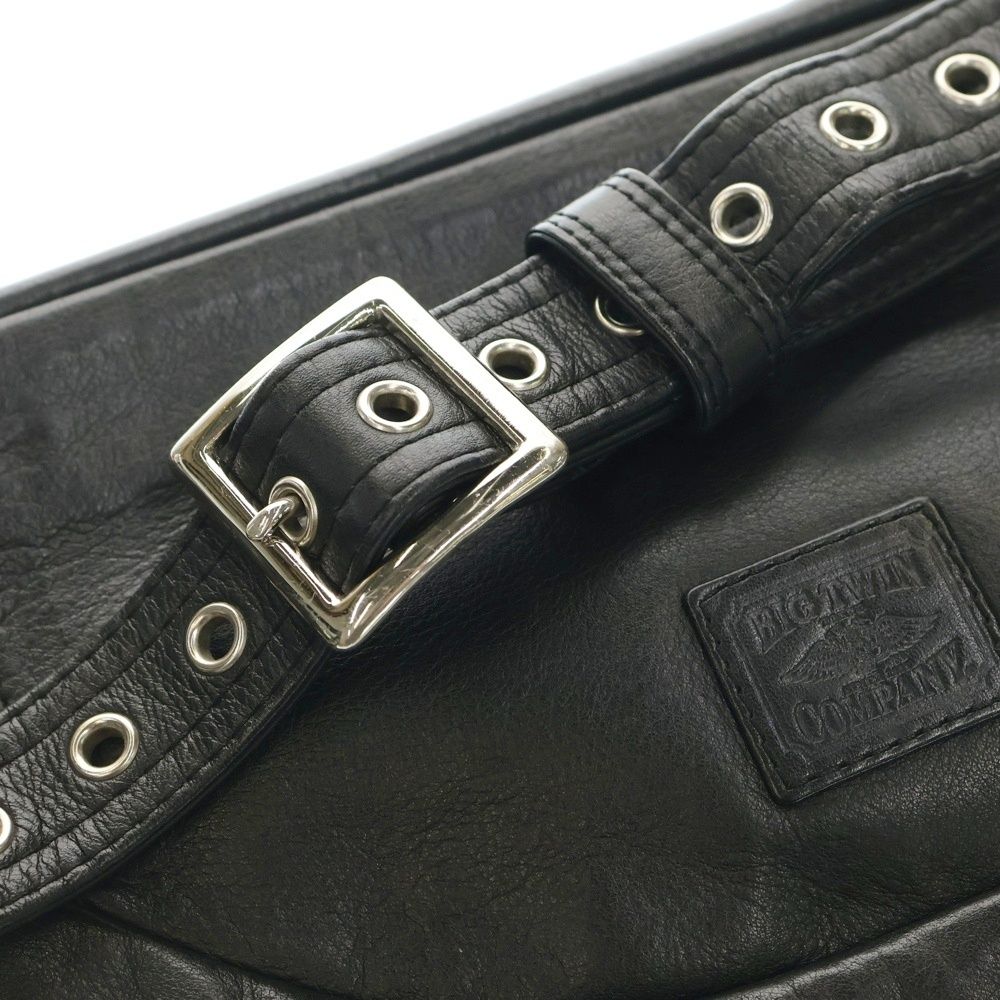 NO BRAND ノーブランド BIGTWIN ビッグツイン QUILTING LEATHER BAG クロスコンチョ キルティング レザー ボディバッグ ウエストバッグ ブラック WWW_KARIMZIABAT_FR