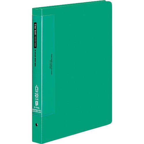 まとめ買い コクヨ クリヤーブック ウェーブカット 替紙式 A4縦 25ポケット 緑 ラ-T730G 3冊セット