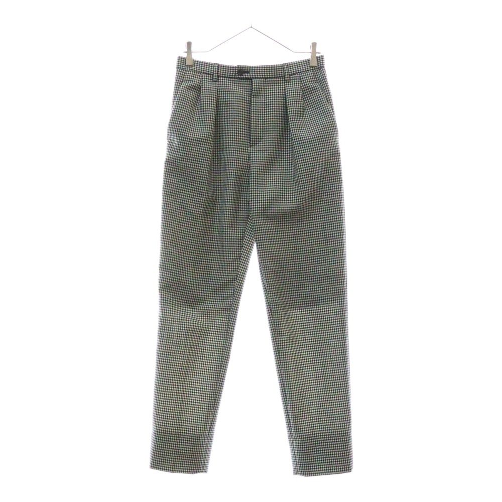 SAINT LAURENT PARIS サンローランパリ HOUNDSTOOTH PATTERN TAPERED SLACKS 千鳥格子柄テーパードスラックス ホワイト|ブラック 682379 Y1E14
