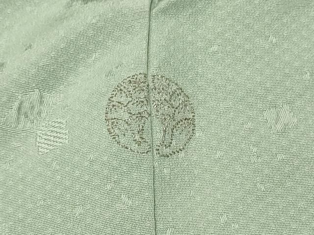 平和屋着物●上質な色無地　草花地紋　青磁鼠色　正絹　逸品　未使用　AABD8550fy 平和屋着物▽上質な色無地 単衣 草花地紋 青磁鼠色 正絹