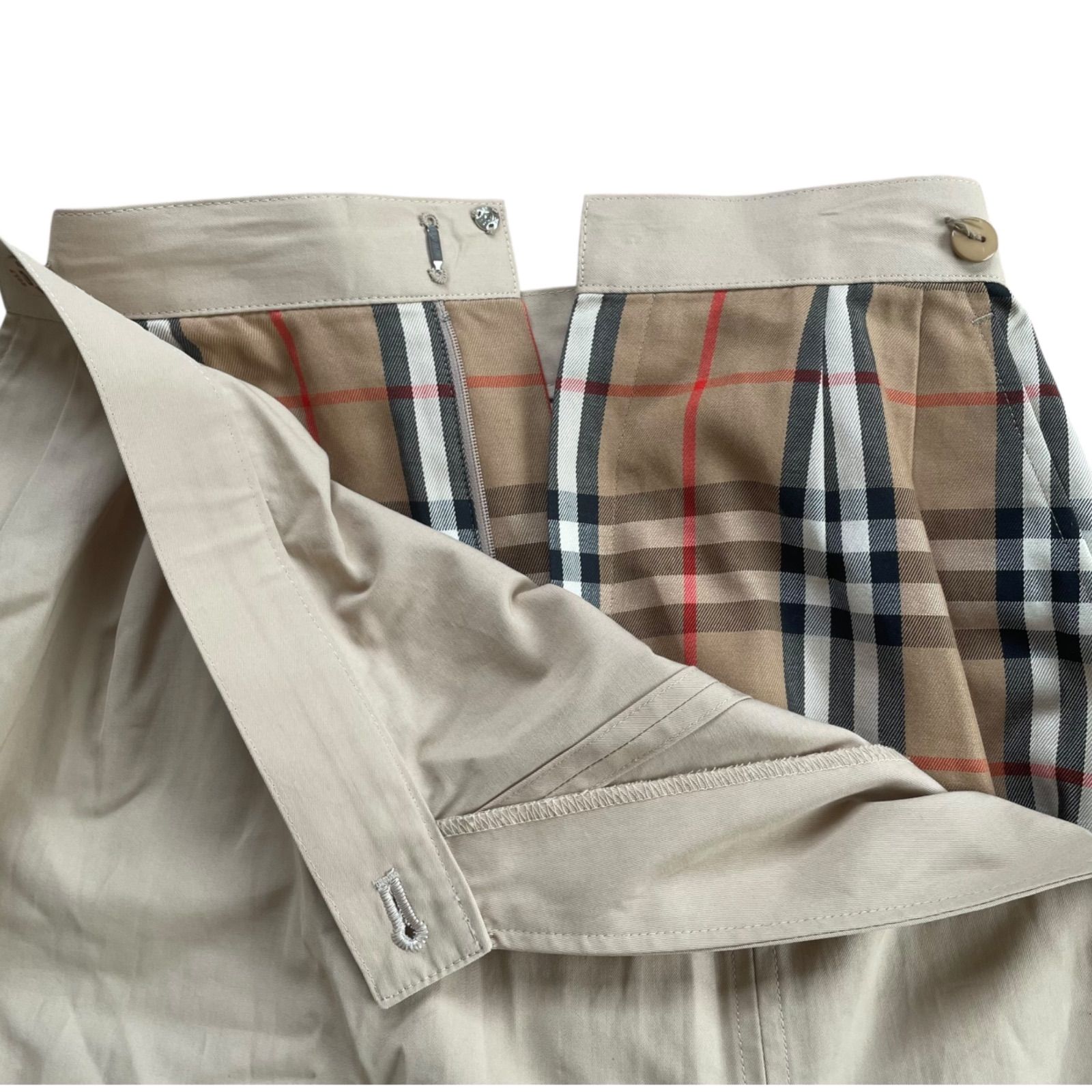 バーバリー　ノバチェック　チェック　スカート　キュロット　スカパン BURBERRY バーバリー キュロットスカート 赤チェック ノバチェック柄