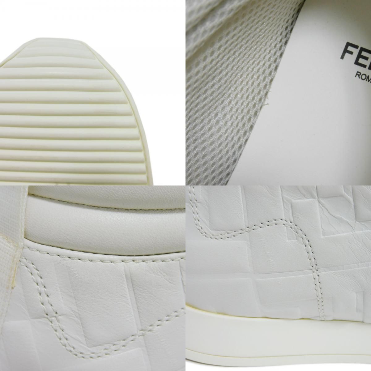 Checotfアイボリー36 FENDI フェンディ ハイトップ ズッカ エンボス 36 ハイカット