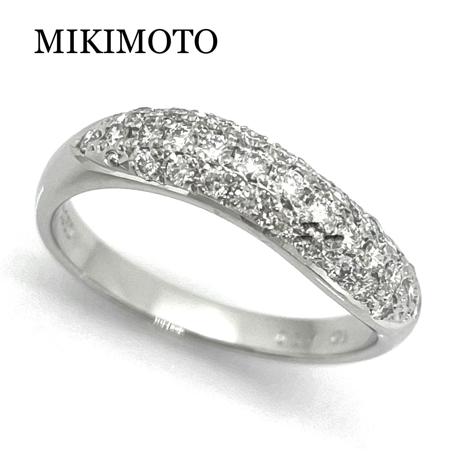 MIKIMOTO ミキモト K18 ダイヤモンド0.34ct リング ウェーブ