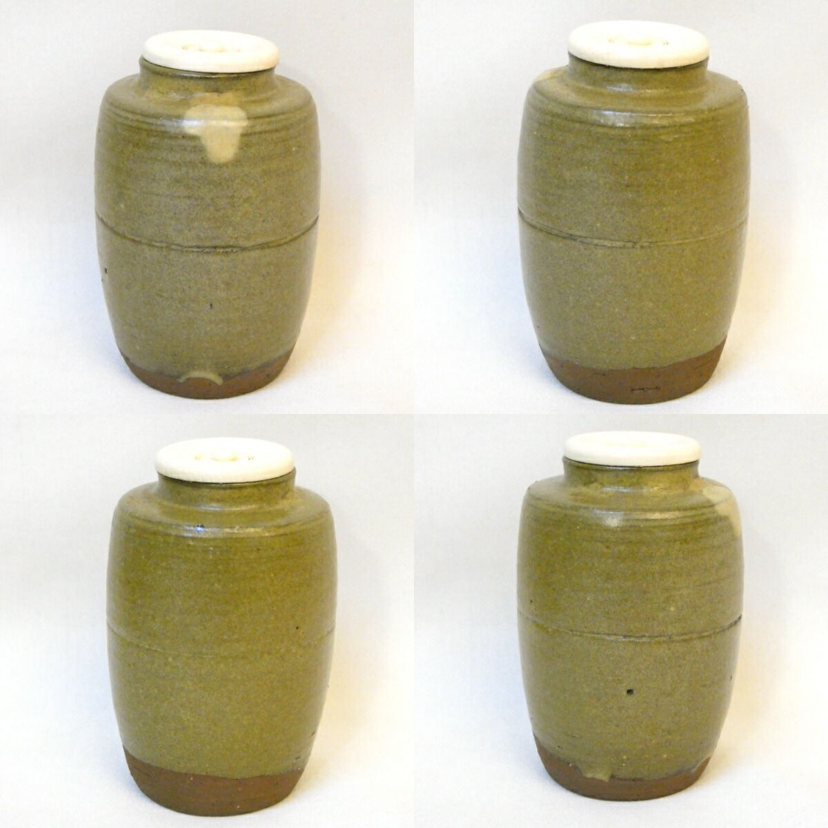 十月の特売品 尾中窯 市野信水作 丹波焼 肩衝茶入 二重蔓牡丹唐草 茶道具