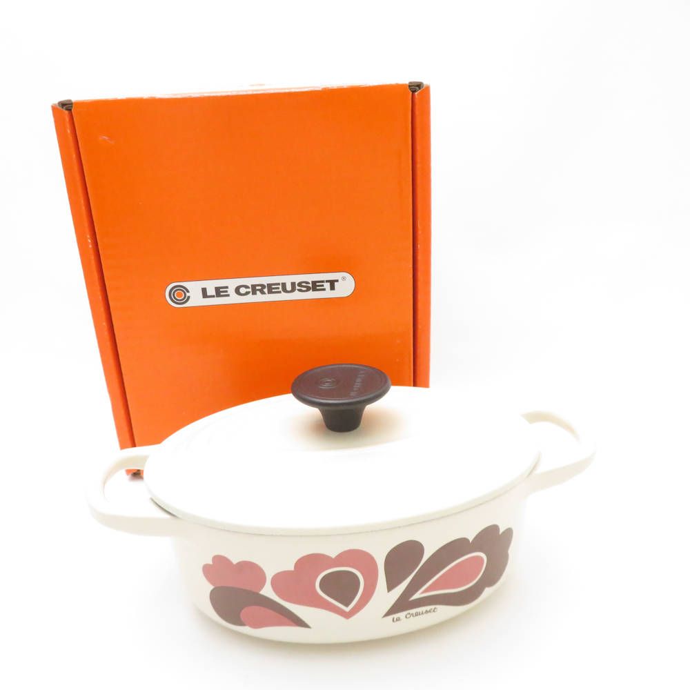 ♥ Le Creuset ルクルーゼ ココットオーバル 両手鍋 1点 17cm ピーコック ピンク クリーム SO3622A1