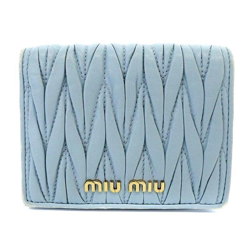 miu MIUMIU ミュウミュウ 二つ折り財布 5MH040 2DT7 レディース